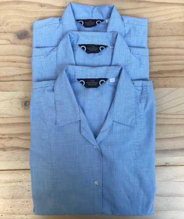 3 Long Sleeve Blue Shirts 34”
