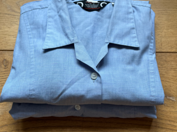 Selling with online payment: Two 34" Girls short-sleeved blue shirts