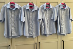 Selling with online payment: Blue Short-Sleeved Shirts (Yr 8/9) - 32" (13.5)