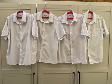 Selling with online payment: Short-sleeved White shirts - 11-12 Yrs