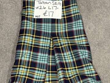 Selling with online payment: Good condition tartan skirt W26 L17" £17 
