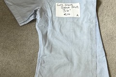 Selling with online payment: Good condition girls short sleeve blue shirt £4 A
