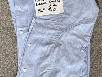 Selling with online payment: Good condition girls long sleeve blue shirts x2 32" £6
