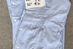 Selling with online payment: Good condition girls long sleeve blue shirts x2 32" £6