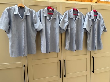 Selling with online payment: 4 x S/L Blue Shirts (32")