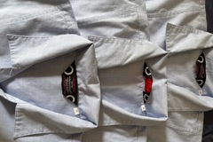 Selling with online payment: 3x Monkton Combe Long-sleeve Blue Shirts 32”